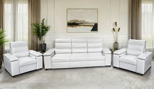 Zestaw Oreo sofa 3 ze spaniem + 2 fotele z funkcją elektryczną - 1