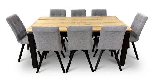 Stół z krzesłami, stół rozkładany Pablo 180/100 + 2x45 cm + 8 krzeseł KW110 - 3