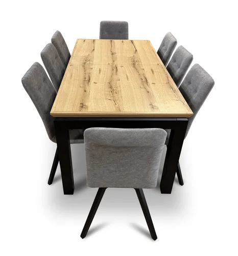 Stół z krzesłami, stół rozkładany Pablo 180/100 + 2x45 cm + 8 krzeseł KW110 - 2