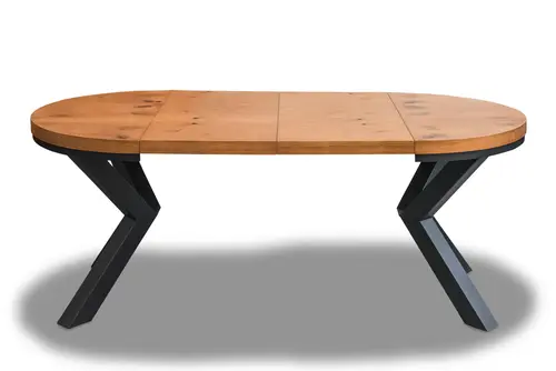 Stół okrągły rozkładany fi 100 + 2 x 50 cm LOFT z designerskimi nogami - 3