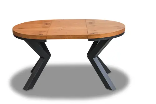Stół okrągły rozkładany fi 100 + 2 x 50 cm LOFT z designerskimi nogami - 2