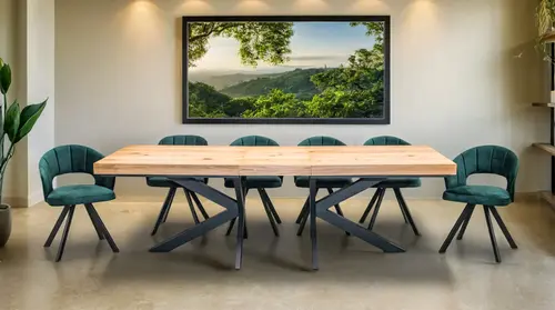 Stół Loft P2 400 cm rozkładany 100x200 + 4x50 cm + 6 Krzeseł Faro - 1