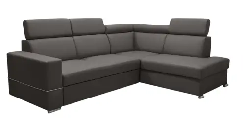 Narożnik rozkładany, kanapa narożna Omar 260x185 cm Skóra naturalna + eko - 1