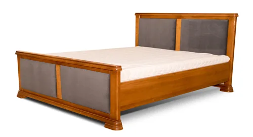 Łóżko drewniane 180/200 Verona ze stelażem z dwoma panelami w 100% Skórze naturalnej - 3