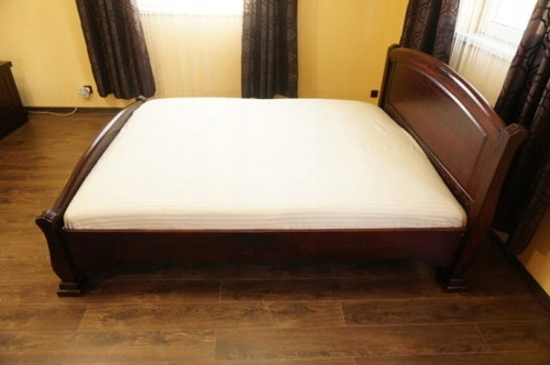 Łóżko drewniane CEZAR 140x200 cm dębowe ze stelażem BIAŁE - 2