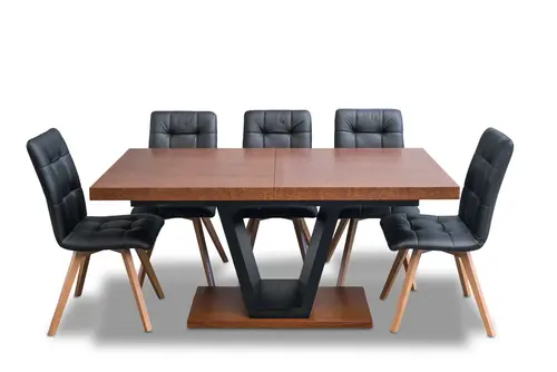 Stół Sj80 + 6 krzeseł KW110 100% skóra naturalna - 2