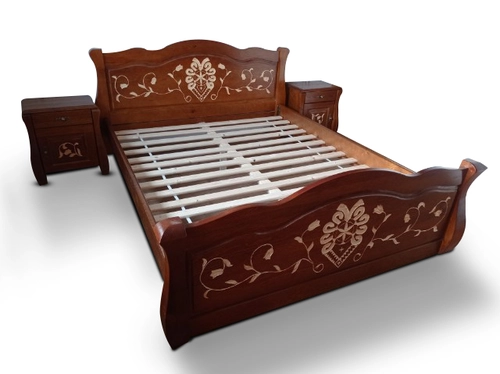 Łóżko drewniane MJ10 Rzeźba 160x200 cm z drewna dębowego - 3