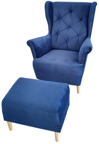 Fotel Uszak G Pik Karo + podnóżek - 2