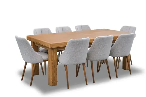 Stół Lyon 200×100 + 2×50 cm + 6 krzeseł Tokyo Premium - 2