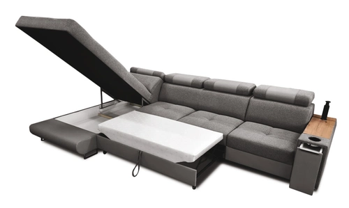 Narożnik rozkładany 320/210 CHARLIE III regulowane zagłówki, uchwyt na kubek, barek - 2