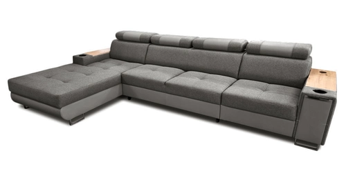 Narożnik rozkładany 320/210 CHARLIE III regulowane zagłówki, uchwyt na kubek, barek - 1