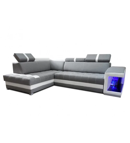 Narożnik ADIKO 190/270 cm z funkcją spania z podświetleniem LED i ruchomymi zagłówkami - 2