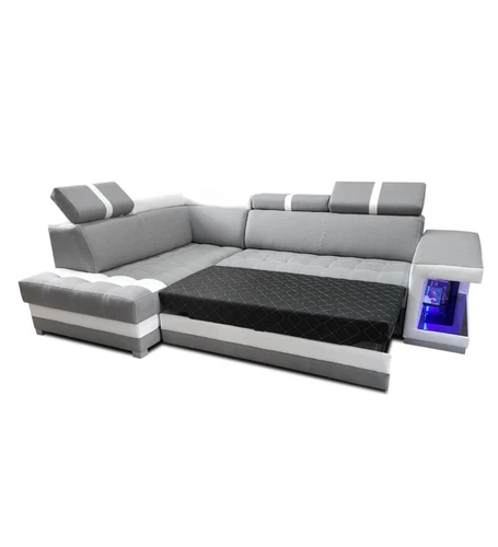 Narożnik ADIKO 190/270 cm z funkcją spania z podświetleniem LED i ruchomymi zagłówkami - 3