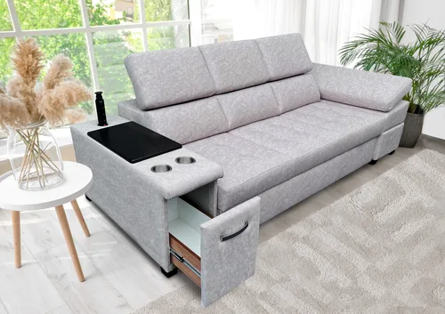 Kanapa z funkcją spania, kanapa 3 osobowa Infinity IV z barkiem, powerportem - 1