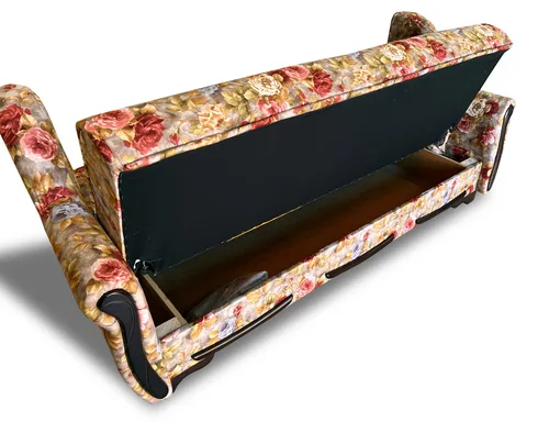 Wersalka 3 osobowa ETNA z funkcją spania kwiatowy wzór - 3