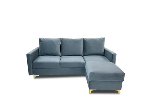 Sofa Livia modułowa z pufą 220 cm funkcja spania, pojemnik na pościel - 3