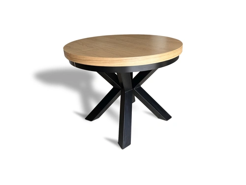 Stół okrągły rozkładany fi 100 + 2 x 50 cm LOFT z designerskimi nogami - 3