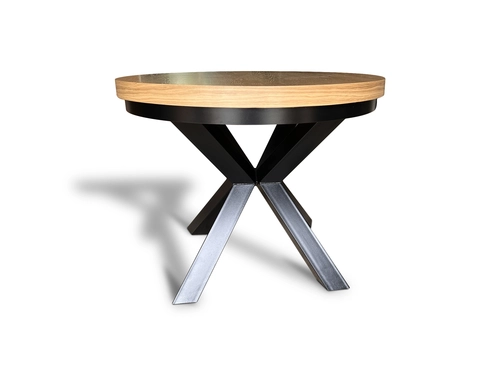 Stół okrągły rozkładany fi 100 + 2 x 50 cm LOFT z designerskimi nogami - 2