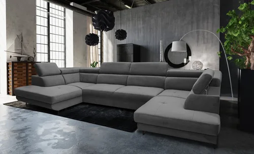 Narożnik Podkowa "U" 200/350/200 cm TONY IX z funkcją spania, 2 pojemniki na pościel - 1