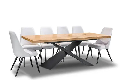 Stół Loft Top 160/90 + 2 x 40 cm + 6 Krzeseł Olo - 3