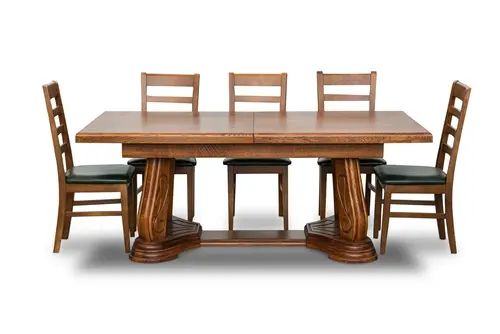 Stół dębowy Capri 200/100 cm + 2x50 cm + 6 krzeseł Cortez - 2