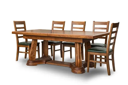 Stół dębowy Capri 200/100 cm + 2x50 cm + 6 krzeseł Cortez - 3