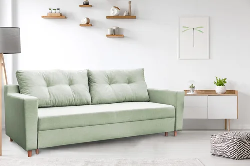 Sofa 3- osobowa POLA funkcja spania, styl skandynawski, tkanina podstawowa - 1