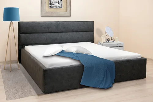 Łóżko sypialniane SANTIAGO 160/200 cm tapicerowane w tkaninie welurowej - 1