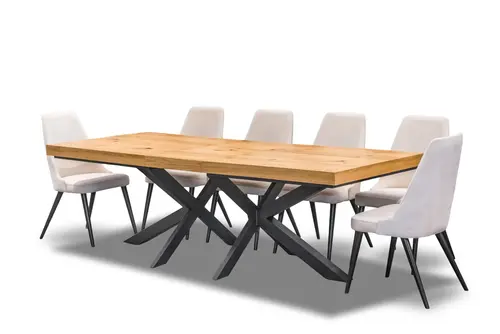 Stół Loft P2 400 cm rozkładany 100x200 + 4x50 cm + 6 Krzeseł Olo - 3