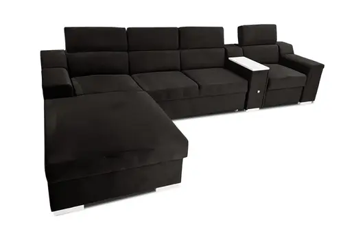 Narożnik rozkładany, kanapa narożna 350/200 cm Jumbo II + Fotel z relaxem elektrycznym TKANINA PREMIUM - 3