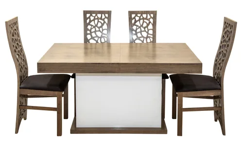 ZESTAW MEBLI do jadalni/salonu - Stół 160+40 cm wkładka SJ10 + 4 Krzesła KW76 - 3