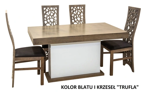 ZESTAW MEBLI do jadalni/salonu - Stół 160+40 cm wkładka SJ10 + 4 Krzesła KW76 - 2