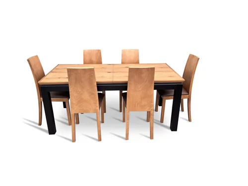 Stół z krzesłami, stół rozkładany 160/90 + 2x40 cm Pablo + 6 krzeseł Kama KJ28 - 2