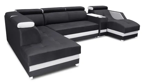 Narożnik Podkowa "U" 210/360/165 Solar I z szezlongiem, podświetleniem LED, barkiem - 2