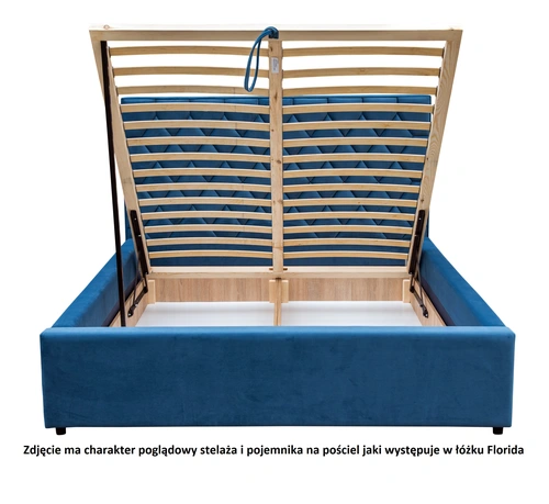Łóżko tapicerowane FLORIDA 160/200 cm ze stelażem i pojemnikiem na pościel - 2