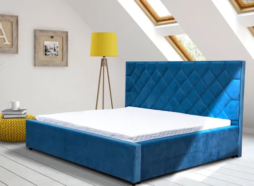 Łóżko tapicerowane TRAPEZ 160/200 cm ze stelażem w stylu Glamour - 2