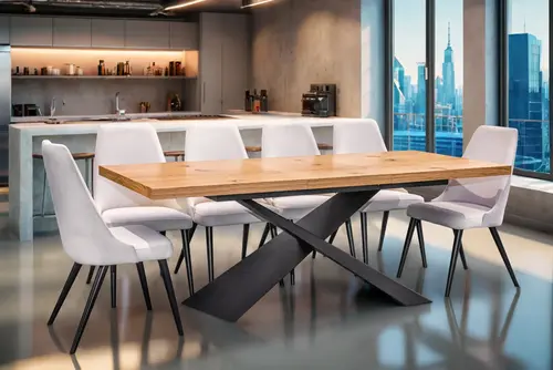 Stół Loft Top 200/100 + 2 x 50 cm + 6 krzeseł Olo - 1