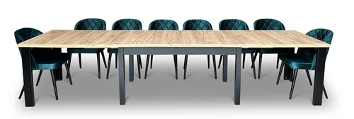 ZESTAW MEBLI: Designerski Stół rozkładany OKTO 160/90 + 4x 50 cm + 8 krzeseł Pepitka - 2