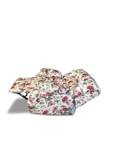 Fotel do salonu BORYS RELAX manualny / bujany w tkaninie w kwiaty styl angielski - 2