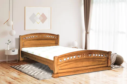 Łóżko dębowe 160/200 TORINI RZEŹBA + Stelaż - 1