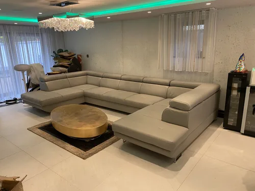 Narożnik Podkowa "U" 200/370/200 Tony XI w skórze naturalnej + eko - 1