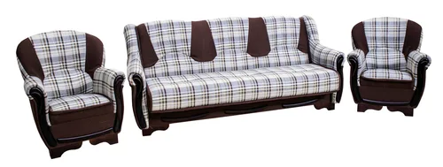 Wersalka 3 osobowa ETNA funkcja spania styl klasyczny krata Sengal - 3