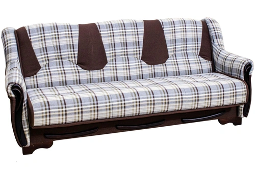 Wersalka 3 osobowa ETNA funkcja spania styl klasyczny krata Sengal - 2