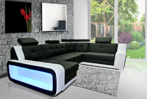 Narożnik Podkowa "U" 230/350/130 cm Dante II z oświetleniem LED - 1