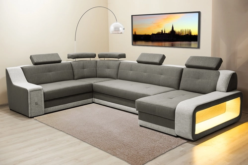 Narożnik Podkowa "U" 230/350/130 cm Dante II z oświetleniem LED - 2