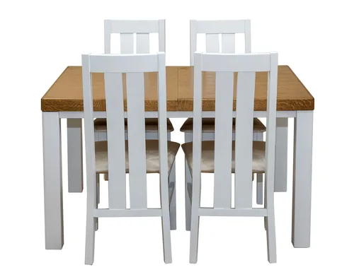 ZESTAW MEBLI: Stół SJ33 Mydełko 130/80 + 40 cm wkładka + 4 krzesła KJ20 - 2