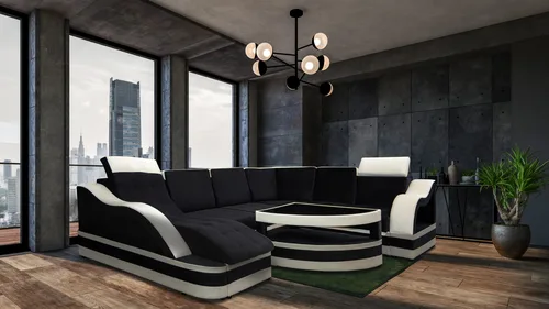 Narożnik Podkowa "U" 220/350/155 cm Marcus szezlong z masażem - 1