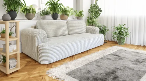 Sofa rozkładana kanapa Limba 250 x 108 cm tkanina styl skandynawski - 2