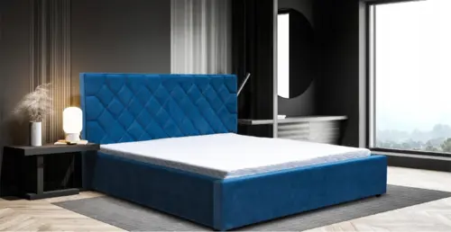 Łóżko tapicerowane TRAPEZ 200/200 cm ze stelażem w stylu Glamour - 1