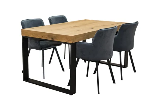 ZESTAW MEBLI: Designerski Stół SJ51 160/90 + 40 cm wkładka+ 6 krzeseł KW101 - 2